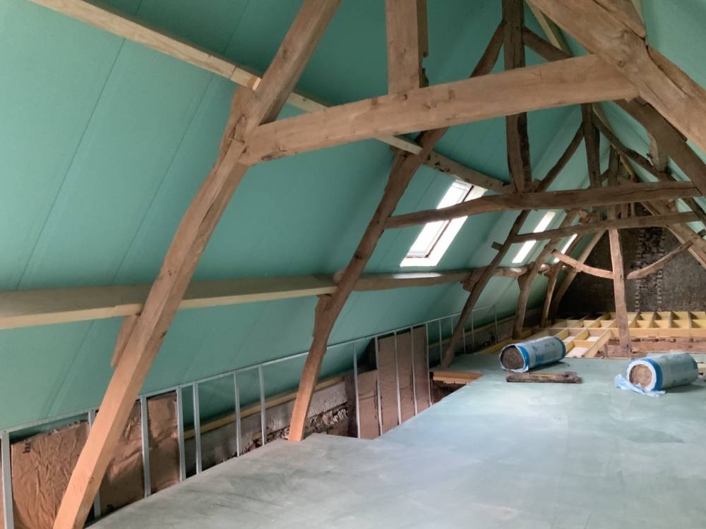 interieur charpente bois