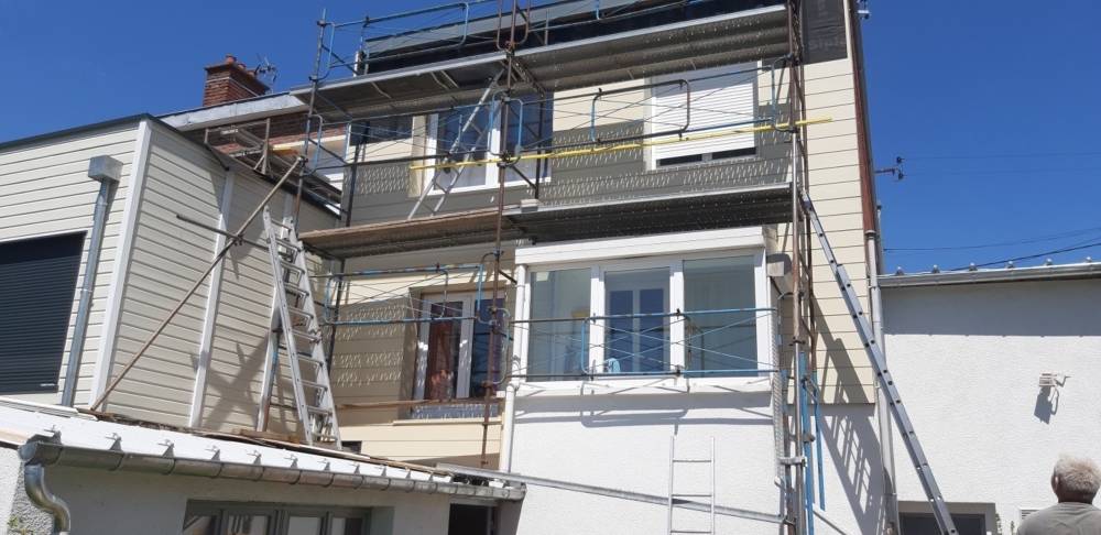 chantier échaffaudage Bardage